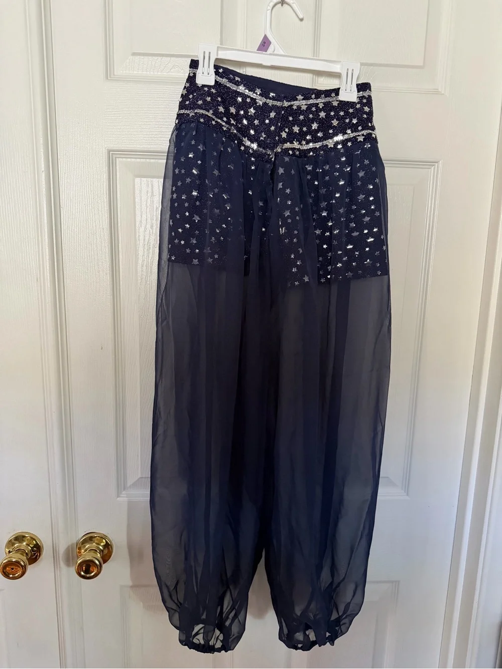 Girls Vintage Handmade Genie Costume Set 8/10 Navy Star Sparkle 3 Piece